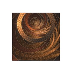 Brown, Bronze, Wicker, And Rattan Fractal Circles Satin Bandana Scarf by jayaprime