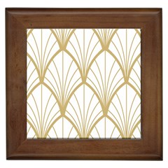 Art Deco, Beautiful,fan Pattern, Gold,white,vintage,1920 Era, Elegant,chic,vintage Framed Tiles by NouveauDesign