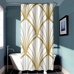 Art Deco, Beautiful,fan Pattern, Gold,white,vintage,1920 Era, Elegant,chic,vintage Shower Curtain 36  X 72  (stall)  by NouveauDesign