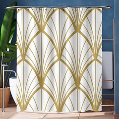 Art Deco, Beautiful,fan Pattern, Gold,white,vintage,1920 Era, Elegant,chic,vintage Shower Curtain 60  X 72  (medium)  by NouveauDesign