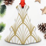 art deco, beautiful,fan pattern, gold,white,vintage,1920 era, elegant,chic,vintage Ornament (Christmas Tree)  Front