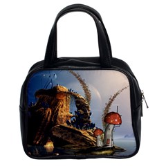 Wonderful Seascape With Mushroom House Classic Handbags (2 Sides) by FantasyWorld7