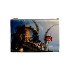 Wonderful Seascape With Mushroom House Cosmetic Bag (medium)  by FantasyWorld7