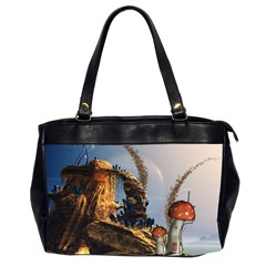 Wonderful Seascape With Mushroom House Office Handbags (2 Sides)  by FantasyWorld7