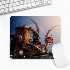 Wonderful Seascape With Mushroom House Large Mousepads by FantasyWorld7