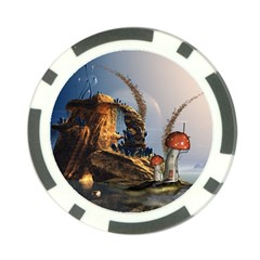 Wonderful Seascape With Mushroom House Poker Chip Card Guard by FantasyWorld7