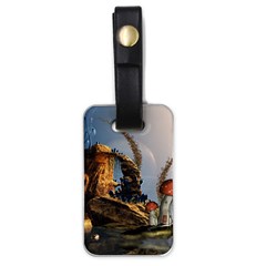 Wonderful Seascape With Mushroom House Luggage Tags (one Side)  by FantasyWorld7