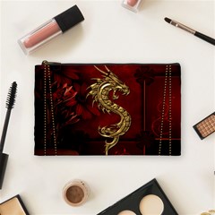 Wonderful Mystical Dragon, Vintage Cosmetic Bag (medium)  by FantasyWorld7