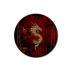 Wonderful Mystical Dragon, Vintage Magnet 3  (round) by FantasyWorld7