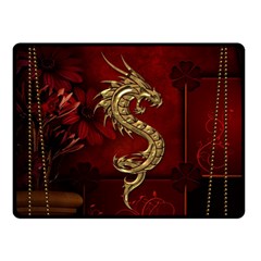 Wonderful Mystical Dragon, Vintage Double Sided Fleece Blanket (small)  by FantasyWorld7