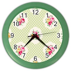 Green Shabby Chic Color Wall Clocks by NouveauDesign