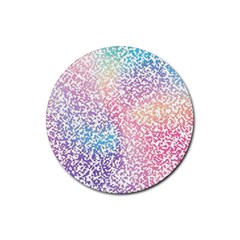 Festive Color Rubber Round Coaster (4 Pack)  by Colorfulart23