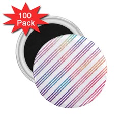 Colored Candy Striped 2 25  Magnets (100 Pack)  by Colorfulart23