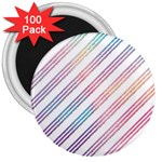 Colored Candy Striped 3  Magnets (100 pack) Front