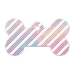 Colored Candy Striped Dog Tag Bone (two Sides) by Colorfulart23