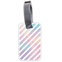 Colored Candy Striped Luggage Tags (one Side)  by Colorfulart23