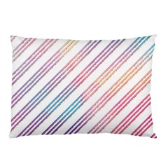 Colored Candy Striped Pillow Case (two Sides) by Colorfulart23