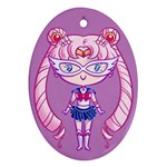 Cutie Moon Concept Oval Ornament Front