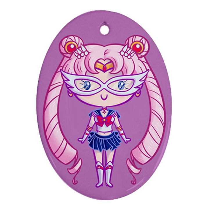 Cutie Moon Concept Oval Ornament