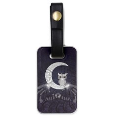 Mandala, Cute Owl On The Moon Luggage Tags (one Side)  by FantasyWorld7