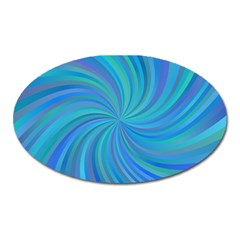 Blue Background Spiral Swirl Oval Magnet by Celenk