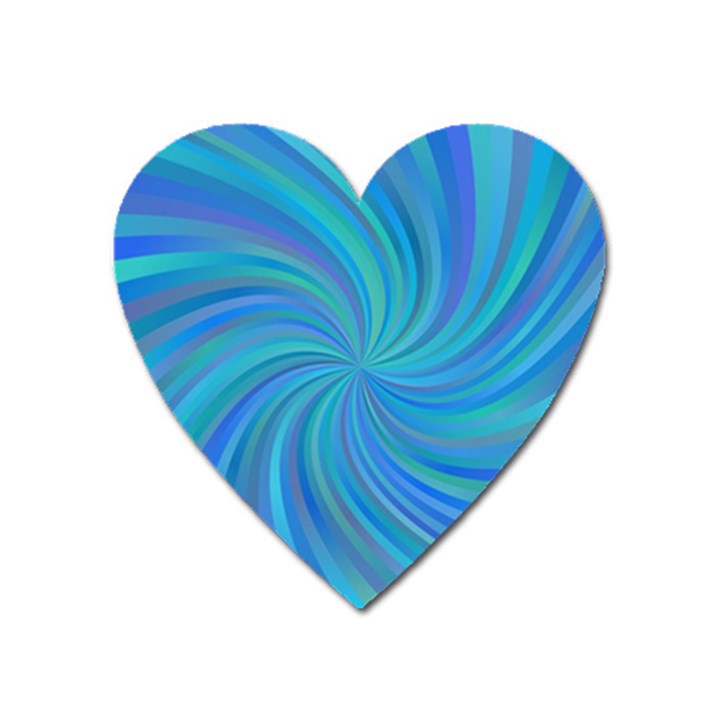 Blue Background Spiral Swirl Heart Magnet