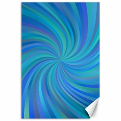 Blue Background Spiral Swirl Canvas 24  X 36  by Celenk