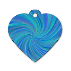 Blue Background Spiral Swirl Dog Tag Heart (two Sides) by Celenk