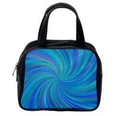 Blue Background Spiral Swirl Classic Handbags (one Side) by Celenk