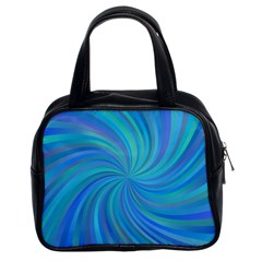 Blue Background Spiral Swirl Classic Handbags (2 Sides) by Celenk