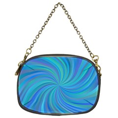 Blue Background Spiral Swirl Chain Purses (one Side)  by Celenk