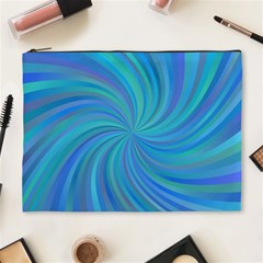 Blue Background Spiral Swirl Cosmetic Bag (xl) by Celenk