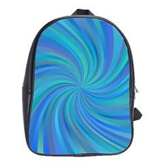 Blue Background Spiral Swirl School Bag (large) by Celenk