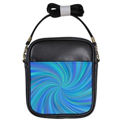 Blue Background Spiral Swirl Girls Sling Bags by Celenk