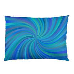 Blue Background Spiral Swirl Pillow Case (two Sides) by Celenk