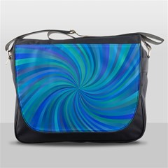 Blue Background Spiral Swirl Messenger Bags by Celenk