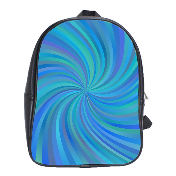 Blue Background Spiral Swirl School Bag (XL)