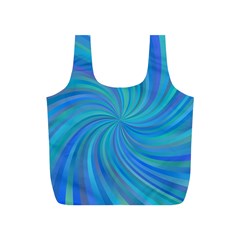 Blue Background Spiral Swirl Full Print Recycle Bags (s)  by Celenk