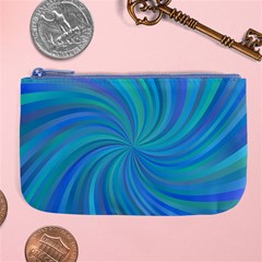 Blue Background Spiral Swirl Large Coin Purse by Celenk