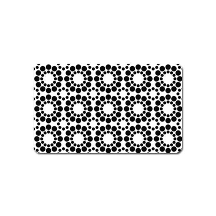 Black White Pattern Seamless Monochrome Magnet (Name Card)