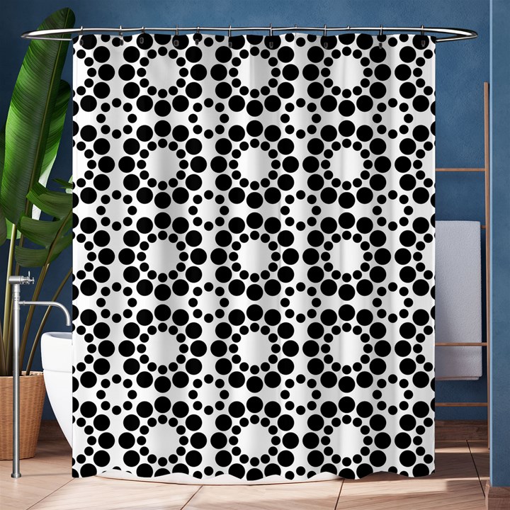 Black White Pattern Seamless Monochrome Shower Curtain 60  x 72  (Medium) 