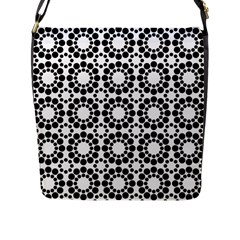 Black White Pattern Seamless Monochrome Flap Messenger Bag (l)  by Celenk