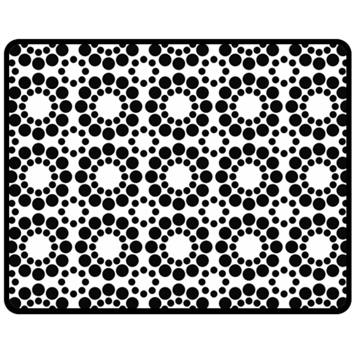 Black White Pattern Seamless Monochrome Double Sided Fleece Blanket (Medium) 