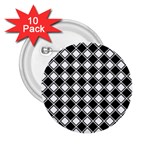 Black White Square Diagonal Pattern Seamless 2.25  Buttons (10 pack)  Front