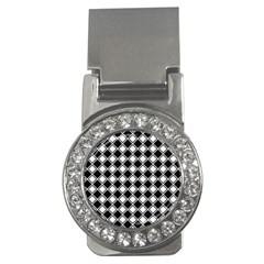 Black White Square Diagonal Pattern Seamless Money Clips (cz)  by Celenk