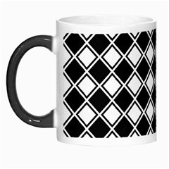 Black White Square Diagonal Pattern Seamless Morph Mugs by Celenk