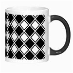 Black White Square Diagonal Pattern Seamless Morph Mugs Right