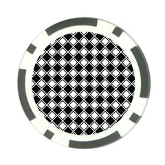 Black White Square Diagonal Pattern Seamless Poker Chip Card Guard by Celenk