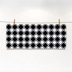 Black White Square Diagonal Pattern Seamless Cosmetic Storage Cases by Celenk