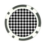 Black White Square Diagonal Pattern Seamless Poker Chip Card Guard (10 pack) Front